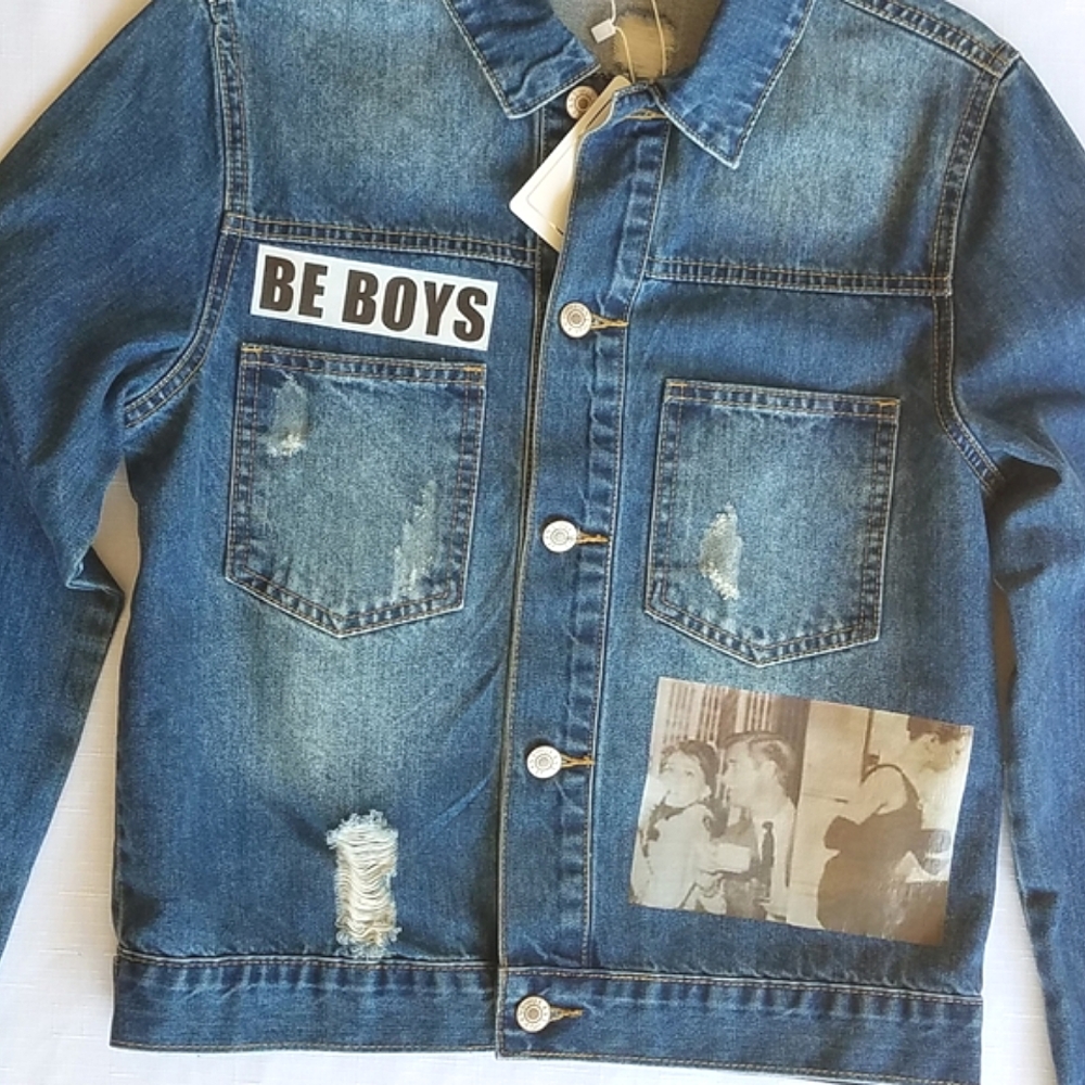 Adore Be Boys Photo Patchwork Denim Jacket - Picture 10 of 10